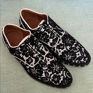 Givenchy Black and White Lace Oxfords